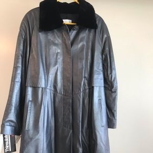 Beautiful slate leather coat